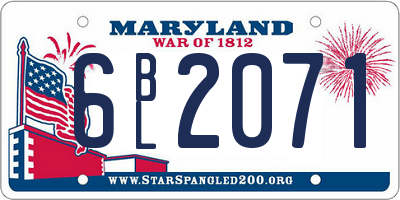 MD license plate 6BL2071