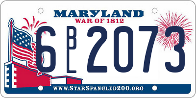 MD license plate 6BL2073