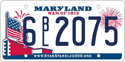MD license plate 6BL2075