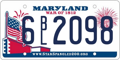 MD license plate 6BL2098