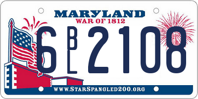 MD license plate 6BL2108
