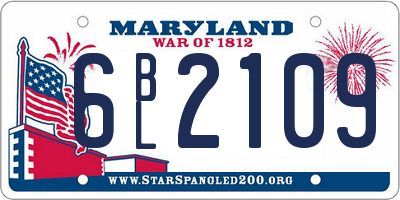 MD license plate 6BL2109