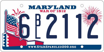 MD license plate 6BL2112