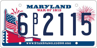 MD license plate 6BL2115