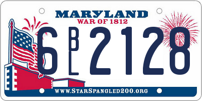MD license plate 6BL2128