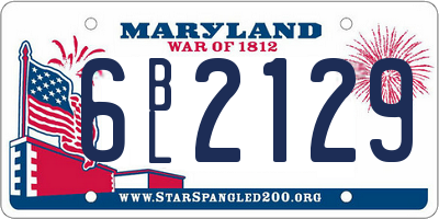 MD license plate 6BL2129