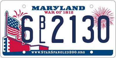 MD license plate 6BL2130