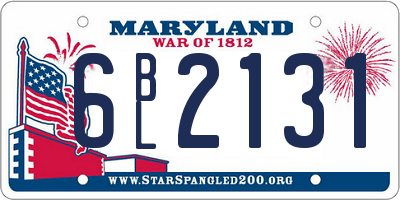 MD license plate 6BL2131
