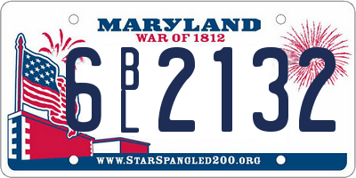 MD license plate 6BL2132