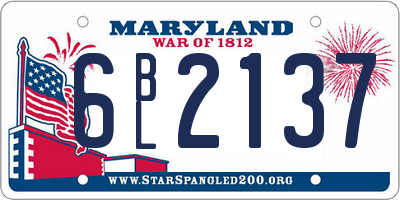 MD license plate 6BL2137