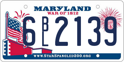 MD license plate 6BL2139
