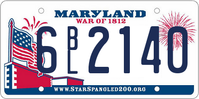 MD license plate 6BL2140
