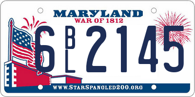 MD license plate 6BL2145