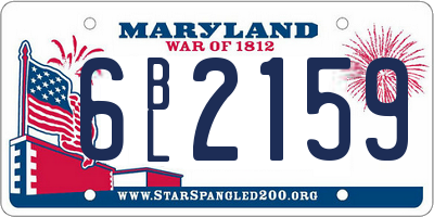 MD license plate 6BL2159