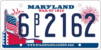 MD license plate 6BL2162