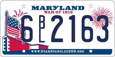 MD license plate 6BL2163