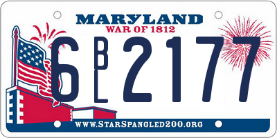 MD license plate 6BL2177