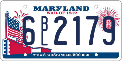 MD license plate 6BL2179