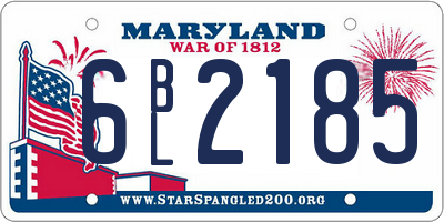 MD license plate 6BL2185