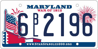 MD license plate 6BL2196