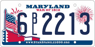 MD license plate 6BL2213