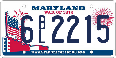 MD license plate 6BL2215