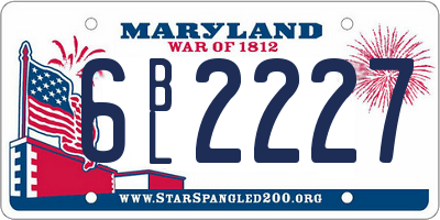 MD license plate 6BL2227