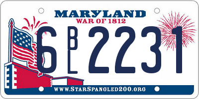 MD license plate 6BL2231