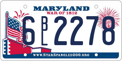 MD license plate 6BL2278