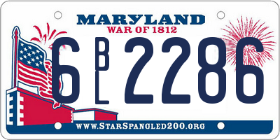 MD license plate 6BL2286
