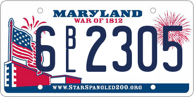 MD license plate 6BL2305