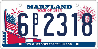 MD license plate 6BL2318