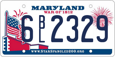 MD license plate 6BL2329