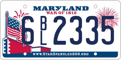 MD license plate 6BL2335