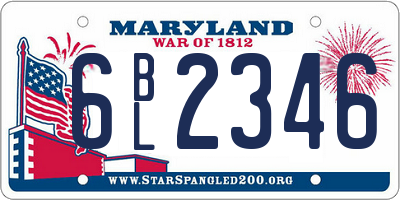 MD license plate 6BL2346