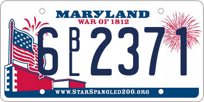 MD license plate 6BL2371