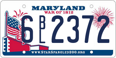 MD license plate 6BL2372