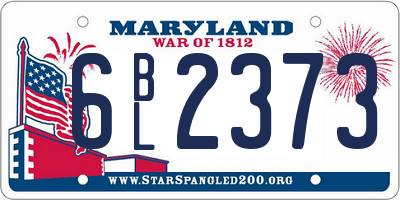 MD license plate 6BL2373