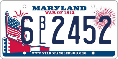MD license plate 6BL2452