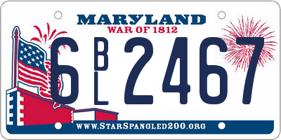 MD license plate 6BL2467