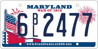 MD license plate 6BL2477