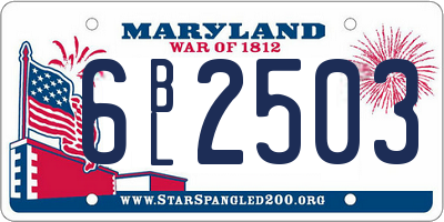 MD license plate 6BL2503