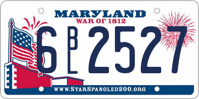 MD license plate 6BL2527