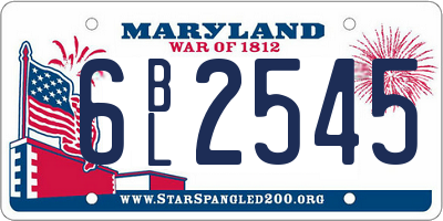 MD license plate 6BL2545