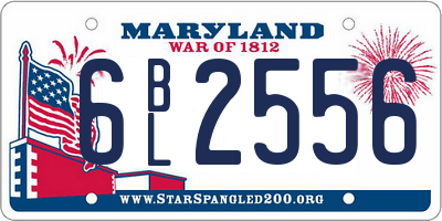MD license plate 6BL2556