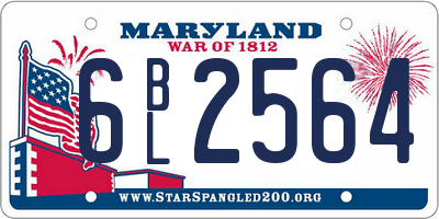 MD license plate 6BL2564