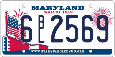 MD license plate 6BL2569
