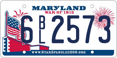 MD license plate 6BL2573