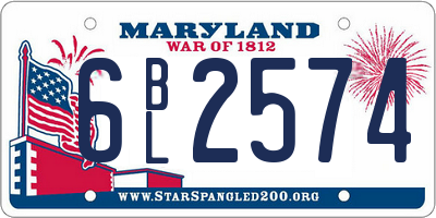 MD license plate 6BL2574