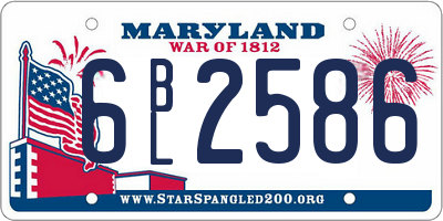 MD license plate 6BL2586